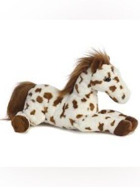 🔥5 for $25🔥 Aurora 12" Flopsie, Scout, Brown & White Appaloosa Pony Horse Plush